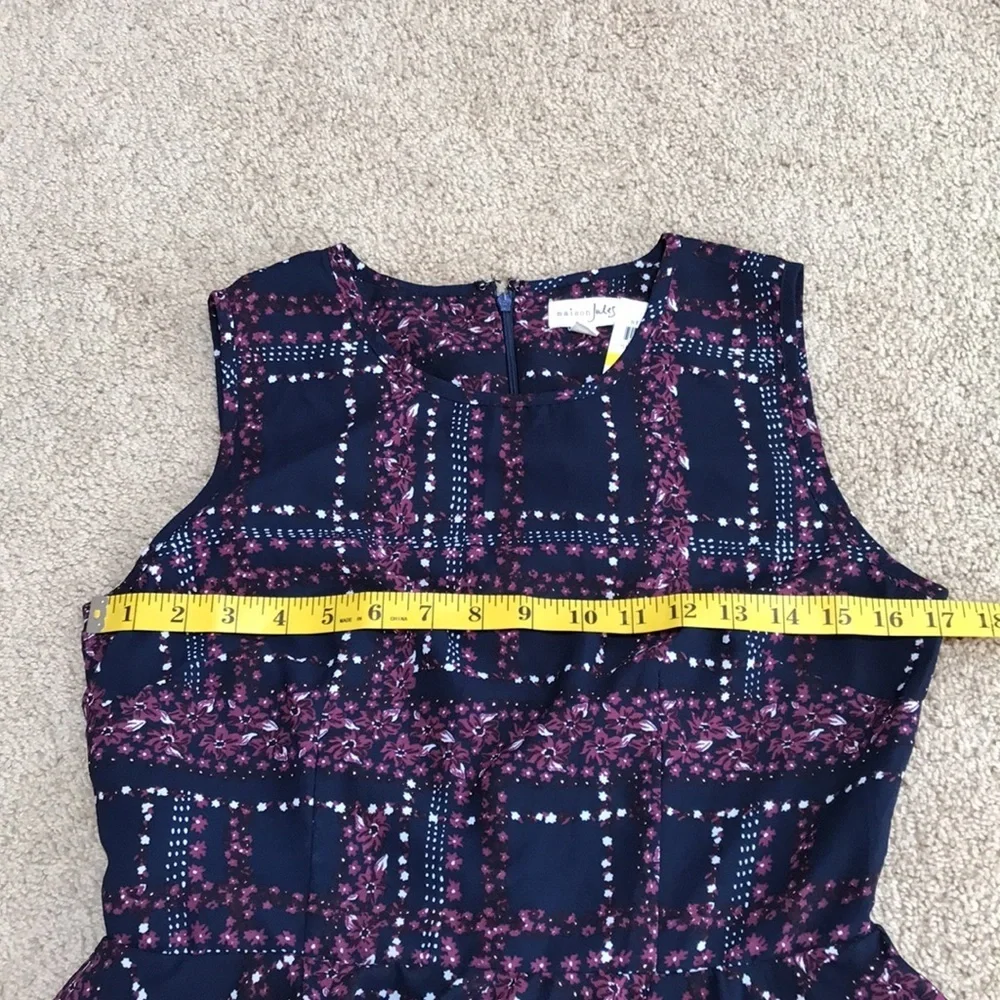 New! Maison Jules medium navy combo  fit and flare dress. - Picture 6 of 7